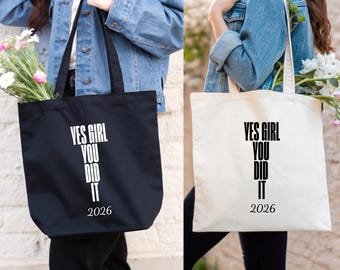 Personalized Graduation Bag, Girl you did it Graduation Gift for High School, University, Bachelor, Master, Vocational Training, Exams
