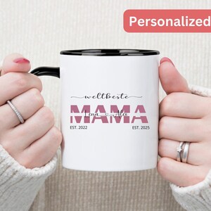 Weltweit beste Mutter Est Tasse mit Namen, Mama Becher, Muttertagsgeschenk, neue Mutter Geschenk, Babypartygeschenk, erste Zeit Mutter Geschenk, personalisiertes Est Geschenk