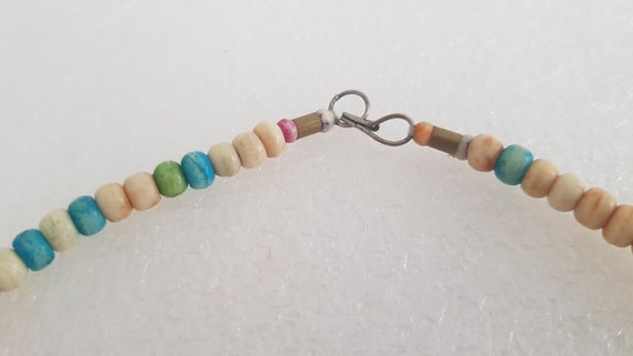 Handmade Multicolor Beaded Necklace: Chunky Rainb… - image 4