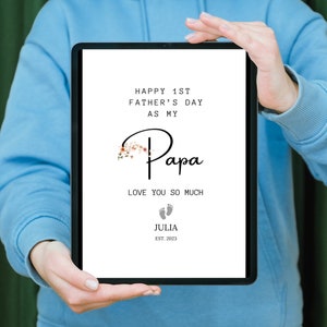 Benutzerdefinierte glückliche 1. Vatertag Daddy Karte, Daddy Geschenk vom Baby, Dad Liebe, est Daddy Karte, Danke Grußkarte, Baby Namenskarte, DINA6
