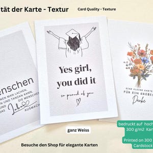 Carte de fin d'études Girl You Did It, Glückwunschkarte, Karte Abschluss, Abitur, Studium, Bachelor, Master, Ausbildung, Prüfung, DINA6 image 8