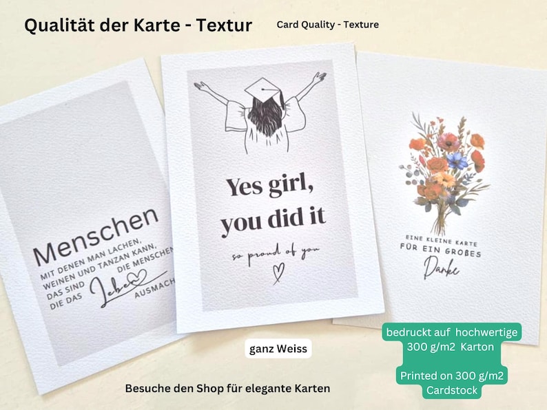 Carte de fin d'études Girl You Did It, Glückwunschkarte, Karte Abschluss, Abitur, Studium, Bachelor, Master, Ausbildung, Prüfung, DINA6 image 8