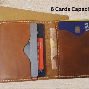 Cartera de piel auténtica, tarjetero, tarjetero minimalista de piel, billetera de bolsillo delantero, regalo para el día de la madre, día del padre, billetera hecha a mano