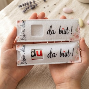 Duplo Filzhülle „Schön, dass du da bist“, Danke Geschenk Kollegin,Mitarbeitergeschenk, Kleine Aufmerksamkeit