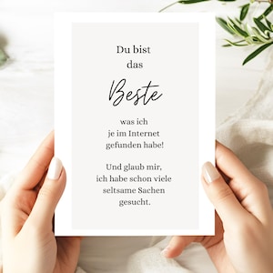 You are the best I fand im Internet Karte, Valentinstag Geschenk, Aufmunterung Geschenk, Beste Freundin Geschenk Kindergarten, Geburtstag, DINA6 mit Umschlag