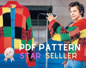 Harry Styles Cardigan Pdf Pattern-Knitting Tutorial-Easy/İntermediate Level JW Anderson