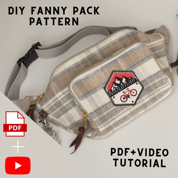 PDF Fanny Pack Pattern - Bumbag - Sling  Cross Body  - Hip  - Waist Bag