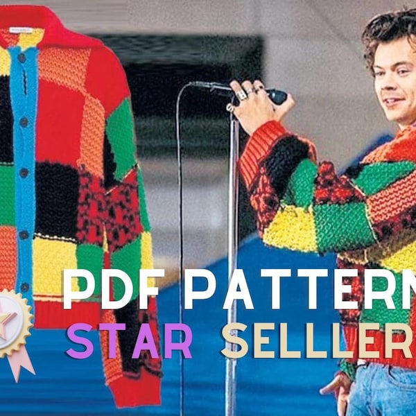 Harry Styles Cardigan Pdf Pattern-Knitting Tutorial-Easy/İntermediate Level JW Anderson