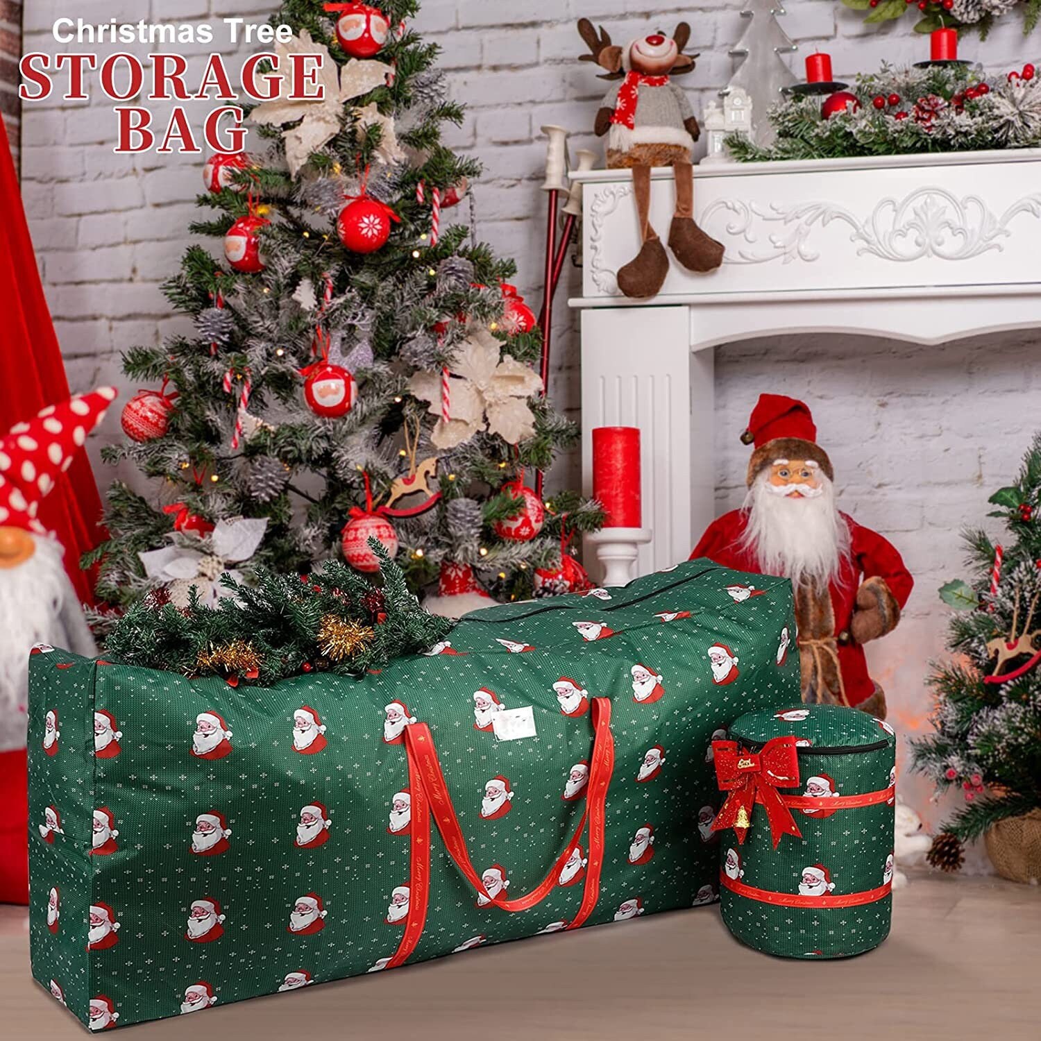 Hearth & Harbor Plastic Christmas Tree Storage Bag - Large Christmas Tree  Storage Box Container Made from Durable Waterproof Fabric with Handles 