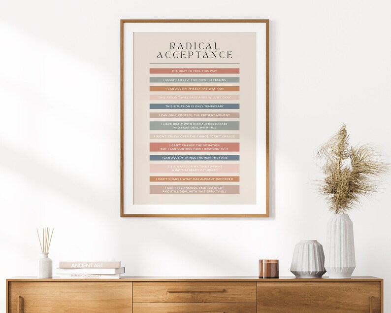 Earthy Personality Radical Acceptance DBT Poster | Earthy | Printable Aid for Dialectical ...