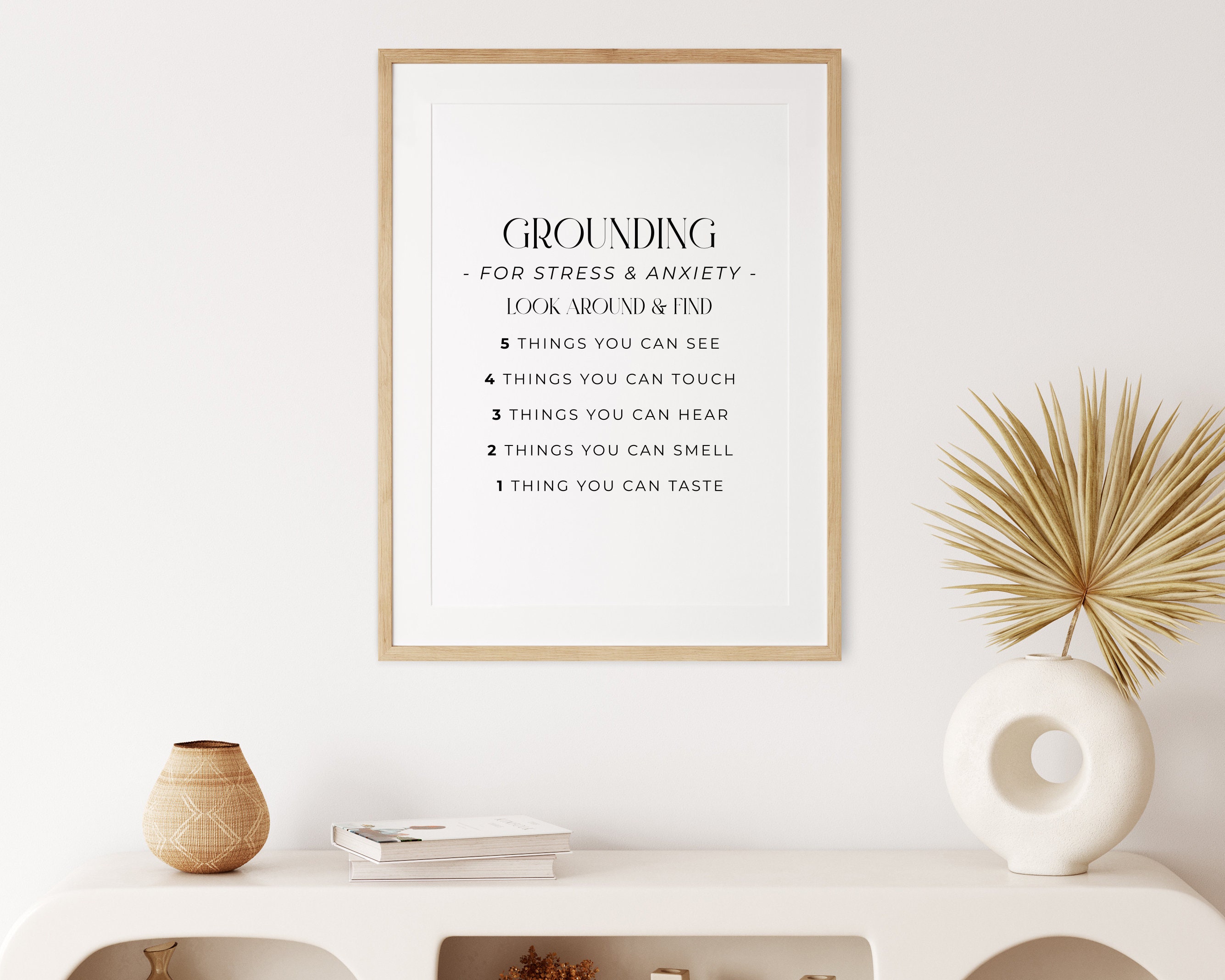 Grounding Technique White Printable Mindfulness Poster for - Etsy