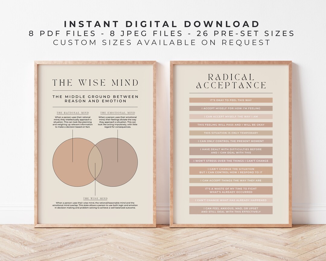 Wise Mind Radical Acceptance DBT Bundle Neutral Beige - Etsy