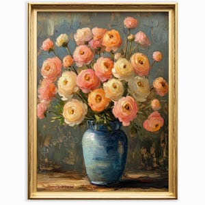 ポインセチアの花の油絵 – ヴィンテージクリスマスボタニカルプリント