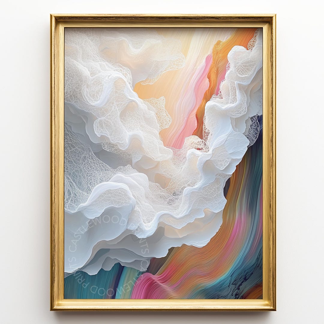 Cloud Wall Art – Abstract Pastel Sky Printable, Ethereal Modern Decor ...
