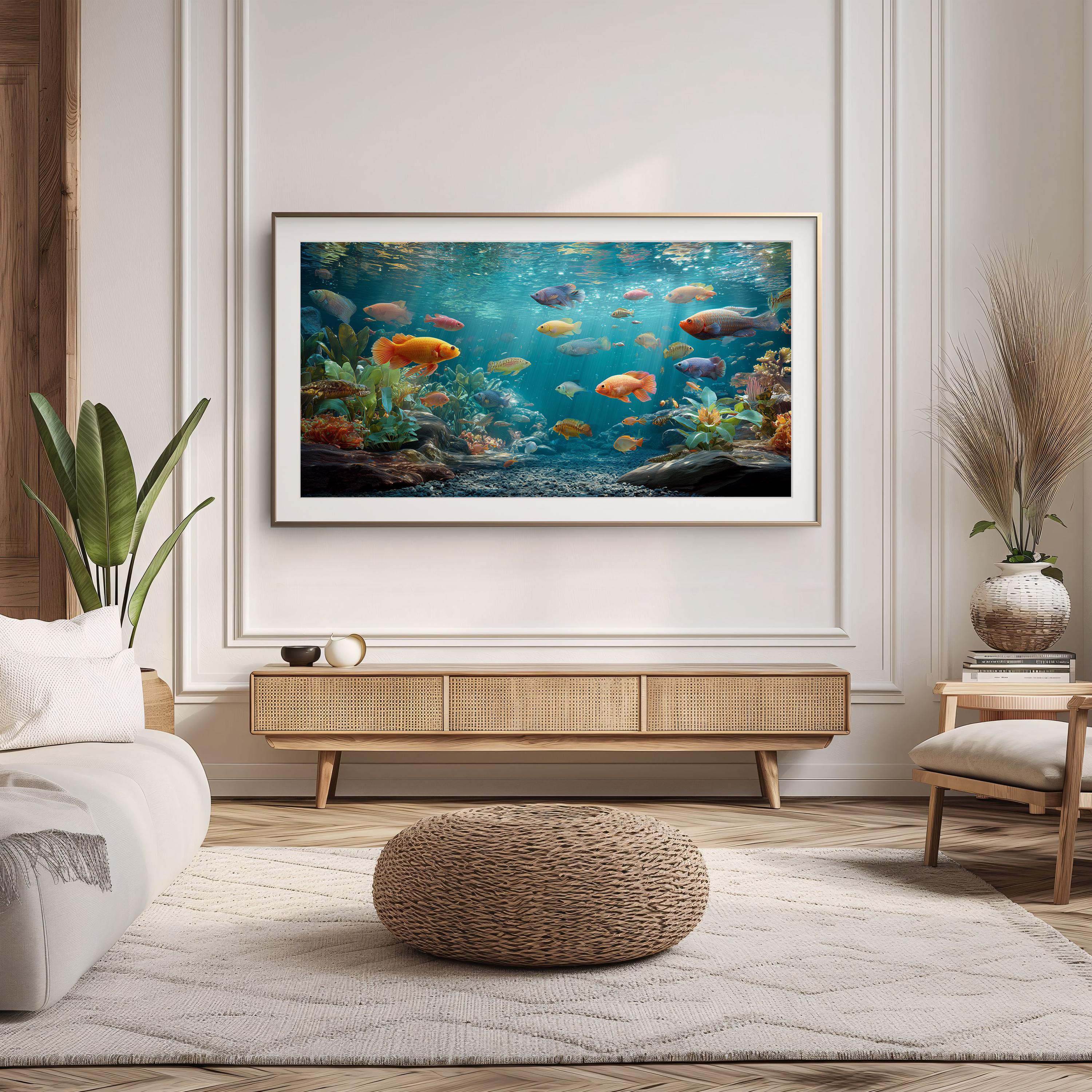 Colorful Aquarium Fish Samsung Frame TV Art Underwater Screensaver 