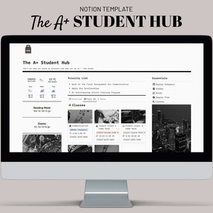 The A+ Student Hub | Digital Notion Student Planner Template, Assignment Tracker Project & Essay Planner for Computer, Tablet and Smartphone