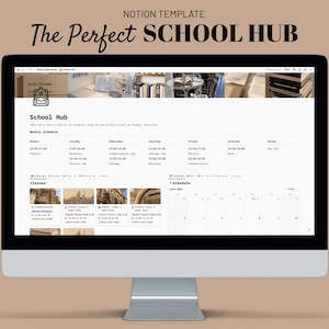 The Perfect Student Hub |  Notion Template, Student Planner, Student Notion Template, Grade Calculator, Computer, Tablet and Smartphone