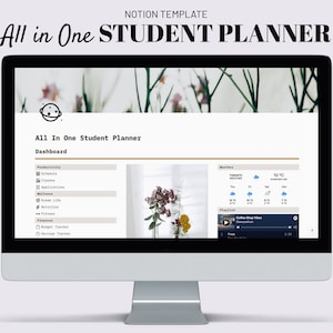 All In One Notion Student Planner | Notion Template, Assignment Tracker, Project & Essay Planner for Computer, Tablet and Smartphone