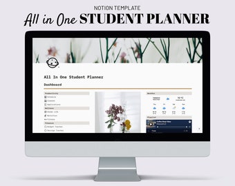 All In One Student Planner Notion Template | Academic Organizer (Digital Download)