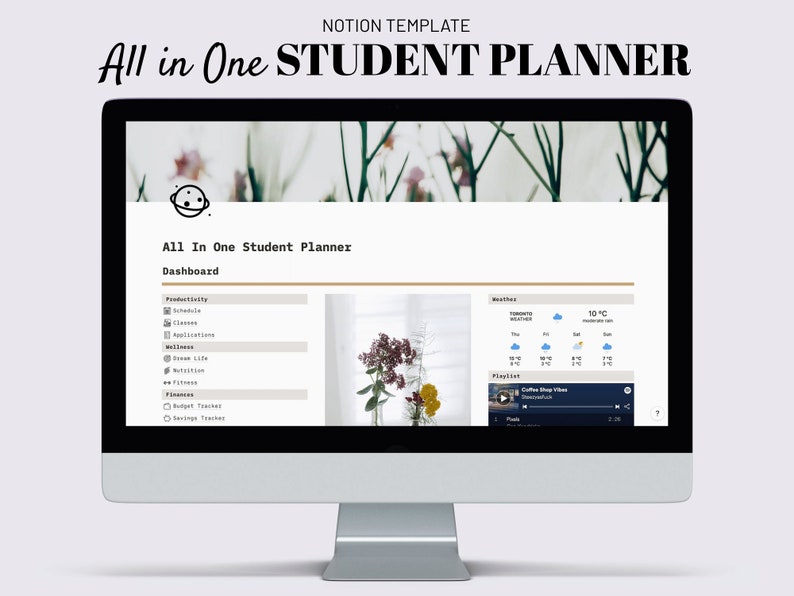 All in One Student Planner Notion Template | Academic Organizer ...