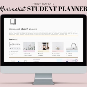 Digital Minimalist Notion Student Planner | Notion Template, Assignment Tracker, Project & Essay Planner for Computer, Tablet and Smartphone