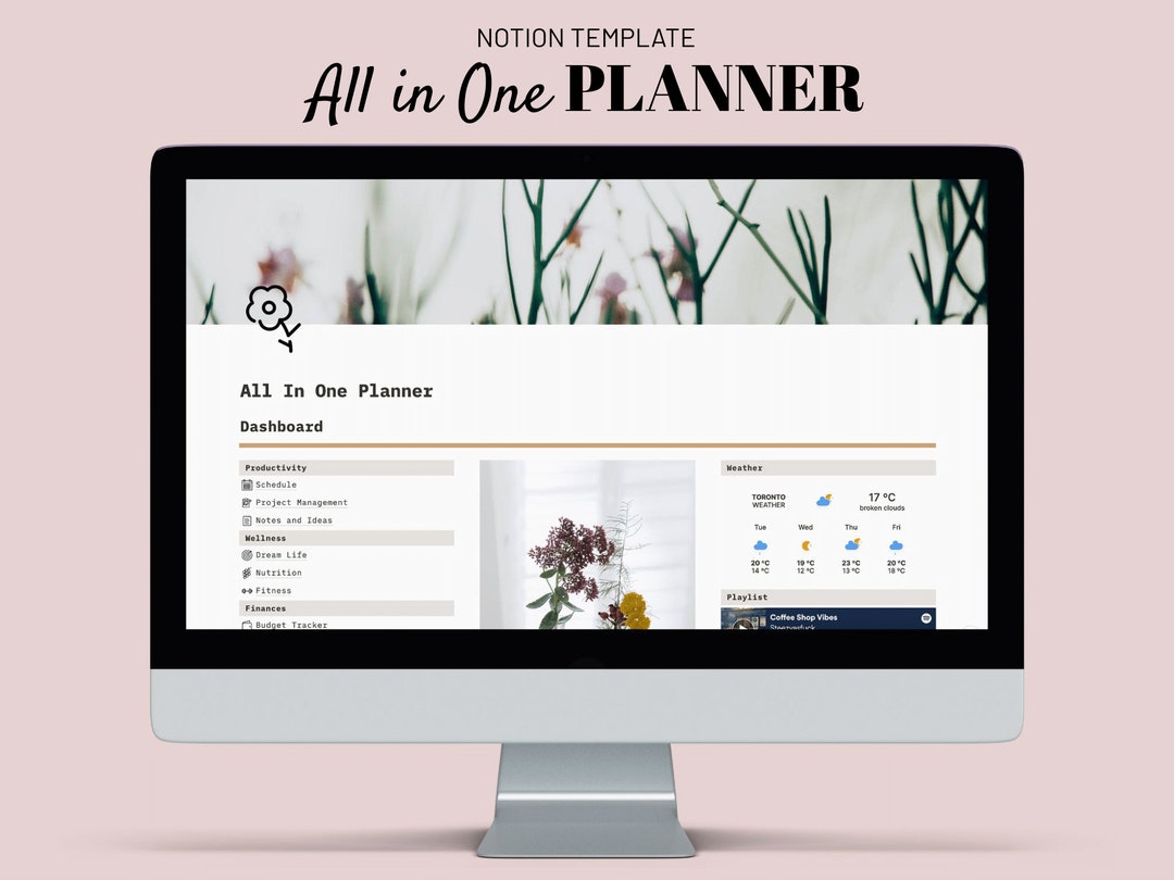 All in One Notion Planner | Notion Template, Project Planner, Budget ...