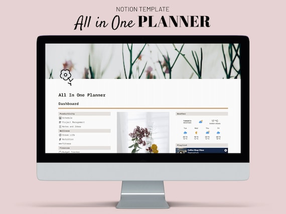 All In One Notion Planner | Project, Budget, Fitness Tracker (Digital Download)