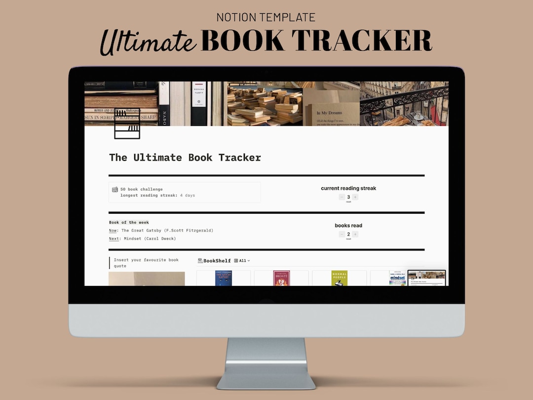 Ultimate Book Tracker | Notion Template, Digital Planner (digital ...