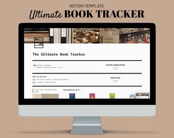 Ultimate Book Tacker | Notion Template, Digital Planner, Bookshelf, Books, Reading, Films, Literature for Computer, Tablet and Smartphone