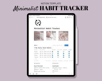 Minimalist Digital Habit Tracker | Notion Template | Compatible with Computers, Tablets, and Smartphones