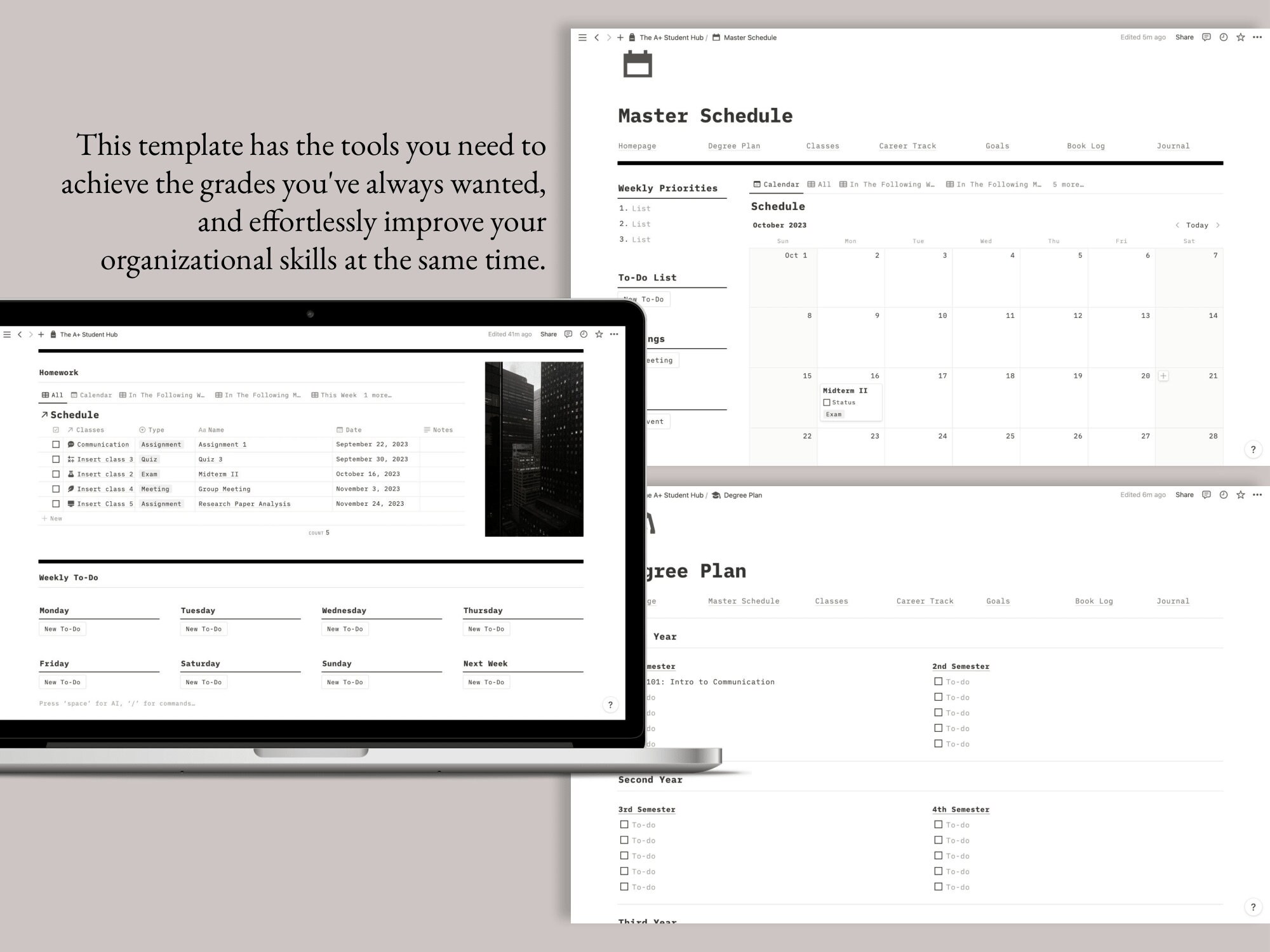 Notion Student Planner | Digital Assignment, Essay, Project Tracker ...