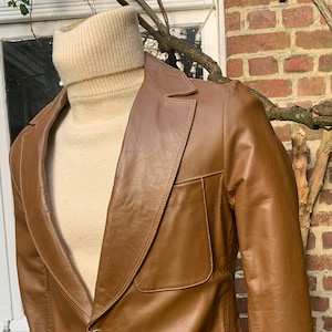Genuine 70s Lamb Nappa Leather Jacket Deadstock with tag Made in Europe Tag size 46 Eu Actual Size Measured US XS Excellent Condition NOS