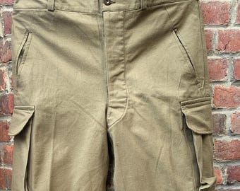 Vintage 1940s French M47 Cargo Pants - Cotton Workwear Trousers