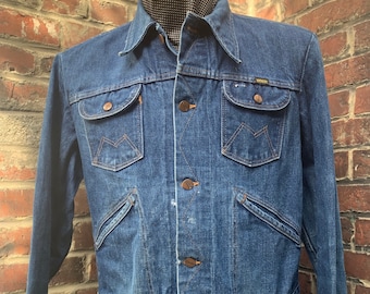 Vintage 60s WRANGLER Denim Blue Jean Jacket Coat Western