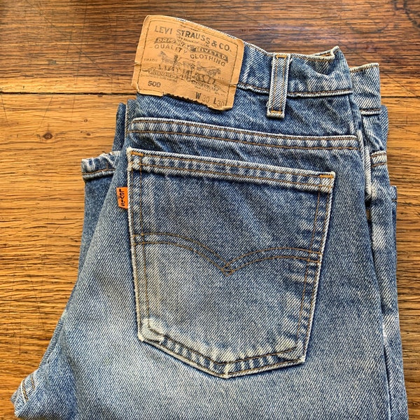 Levi's 509 80s Vintage W30 L30 Size Measured/Taille Mesurée W29-36.5Fr L29.5-75cm Good Condition ! Made in USA Whiskers Natural Patina