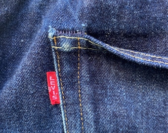 Levis 501 xx Big E USA Made LVC 1955 W34 L34 Actual Size Measured-Size Measured W33-41cm L29-73cm Very Good Condition Whiskers Patina
