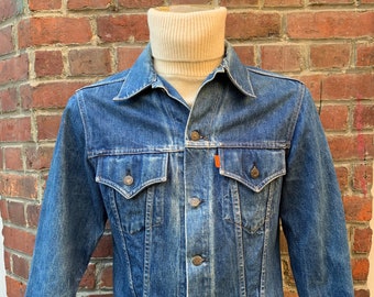 Levi's jaren 1970 Vintage Indigo Trucker Jacket Type 3 Werkelijke maat 38/S US - 52 Eu-cm Zeer goede staat!