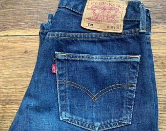 Levis 501 Vintage 90s W30 L34 Actual Size Measured/Taille Réelle Mesurée W28-36Fr L33-83.5cm Extra Long! Very Good Condition !