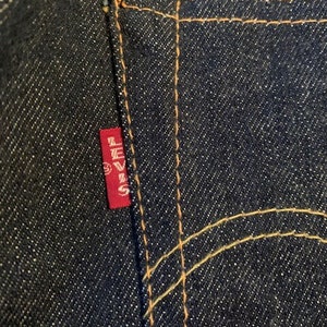 60s Deadstock Levi&#39;s 501 Big E Vintage Redline Selvedge W27 L28 Deadstock 66-68 Made in USA Shrink To Fit Single Stitch Dark Color Nos