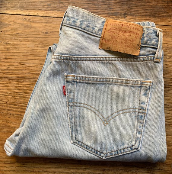 90s Levi's 501 USA Vintage W34 L30 Actual Size Measured/taille