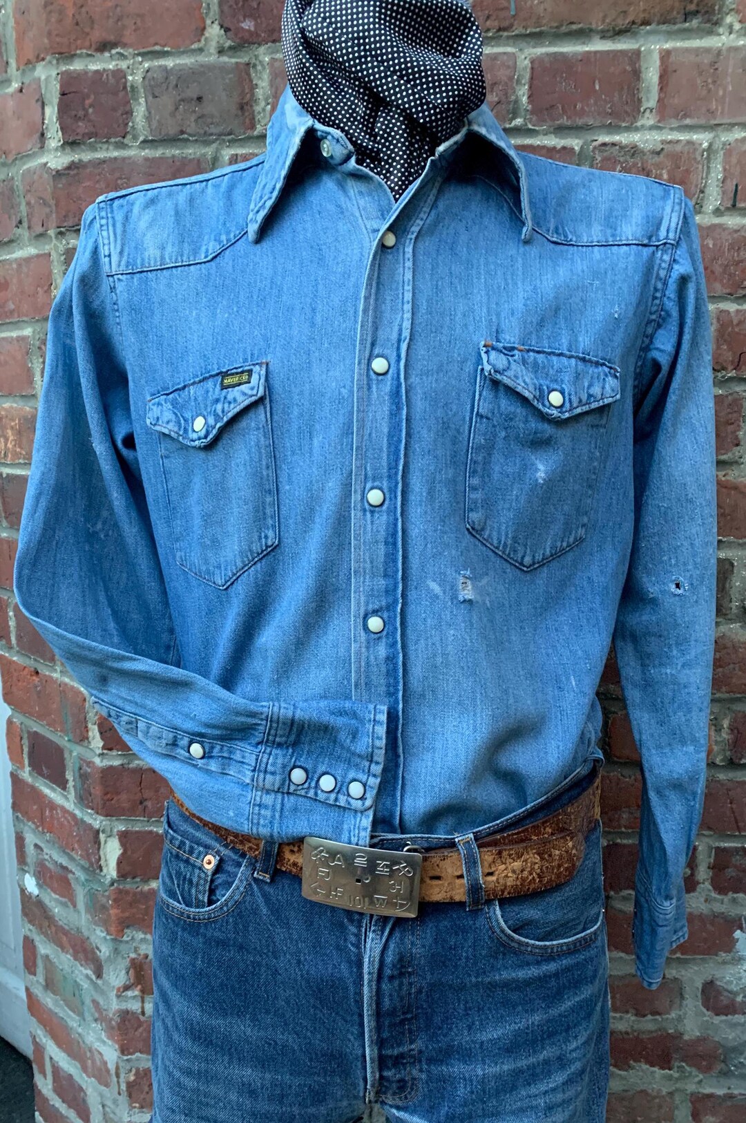 Retro Western Denim Shirt