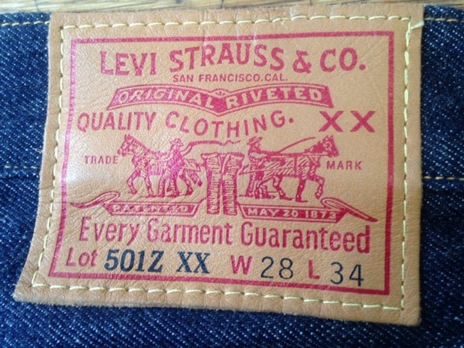 Levi's 501Z xx Big E Vintage Shrink To Fit Deadstock LVC