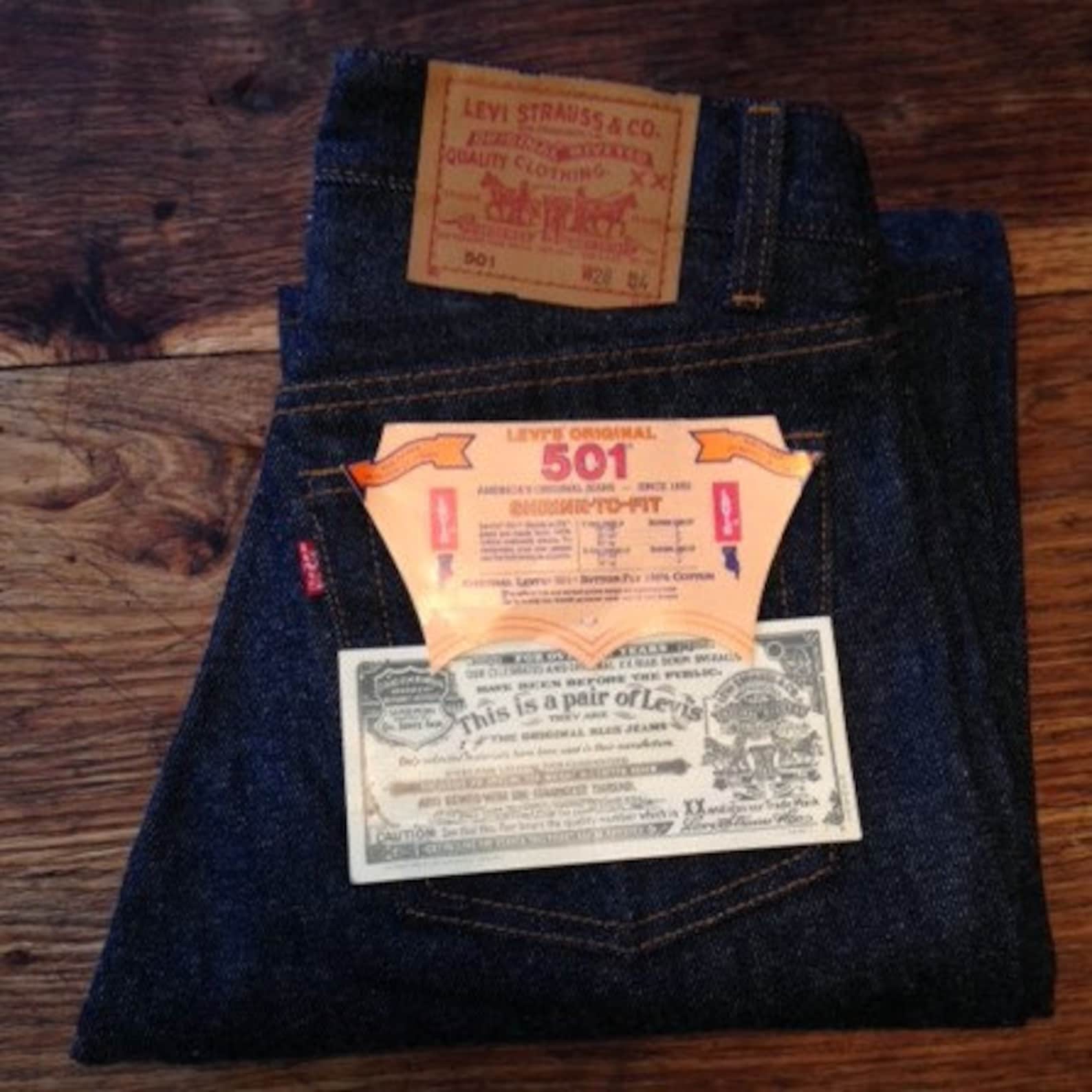 Levi's 501 Vintage Shrink To Fit Deadstock with Tags | Etsy