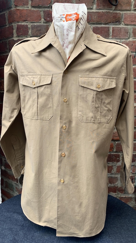 French 50s Military Shirt Indochina Algeria War Era Made in France