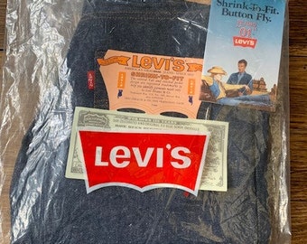 80s Levi's 501 Vintage Shrink To Fit Deadstock with Tags W28 L34 Actual Size Measured W28-34 L36-91.5cm Perfect Excellent Condition! OUR