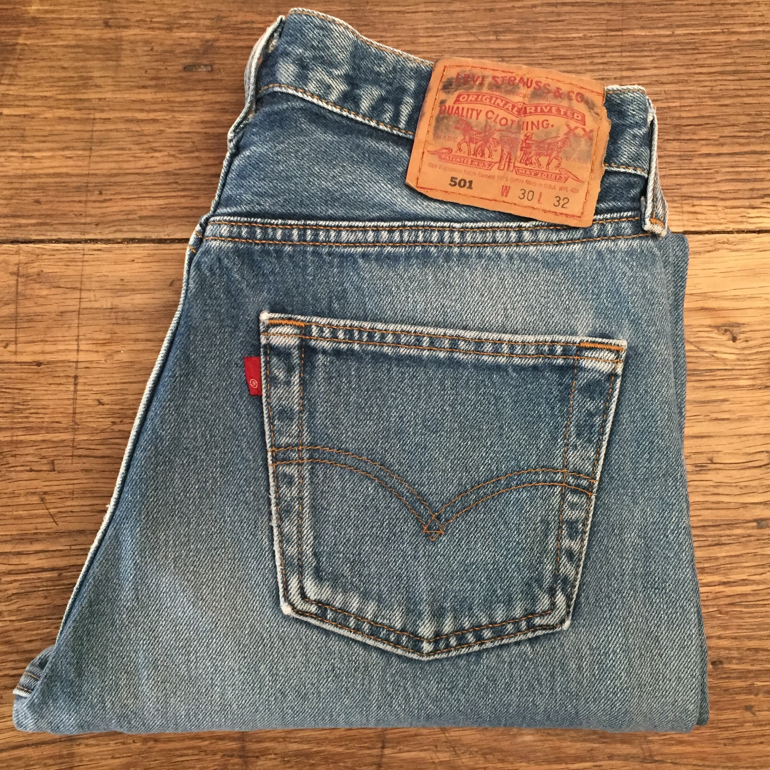 Levi's 501 Vintage Made in USA W30 L32 Actual Size - Etsy