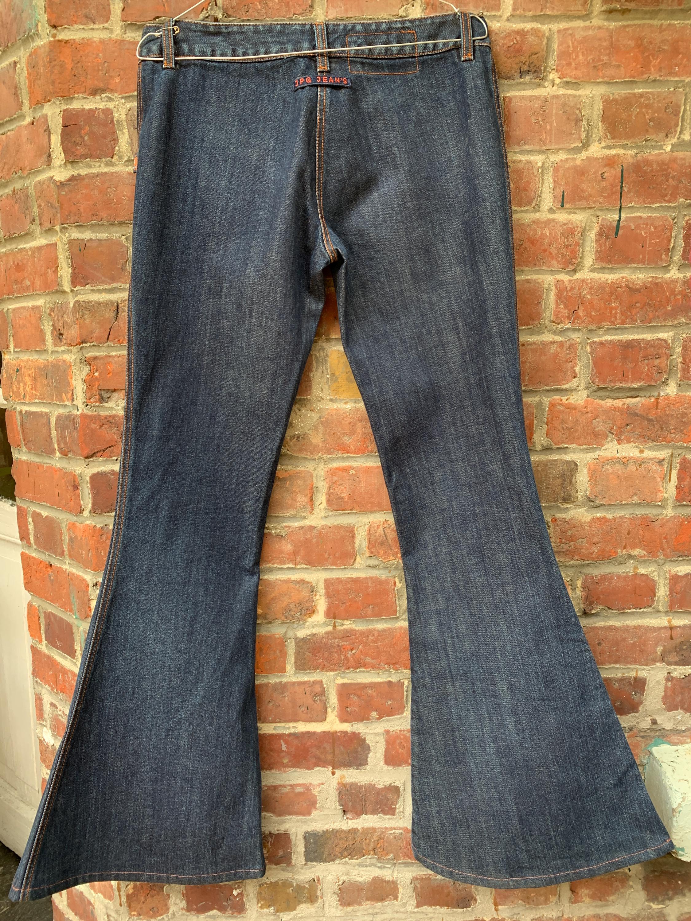 90s Jean Paul Gaultier JPG Flare Bell Bottoms W31 L34 Actual Size