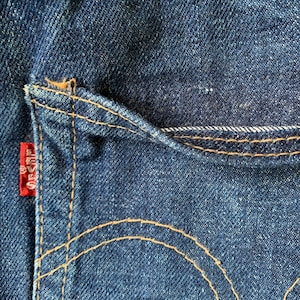 EXTRA RARE! Levi&#39;s 501 Big E 64-65 Vintage Redline Selvedge W31 L29 Made in USA Single V Stitch Selvedge 60s Patina Very Good Condition!