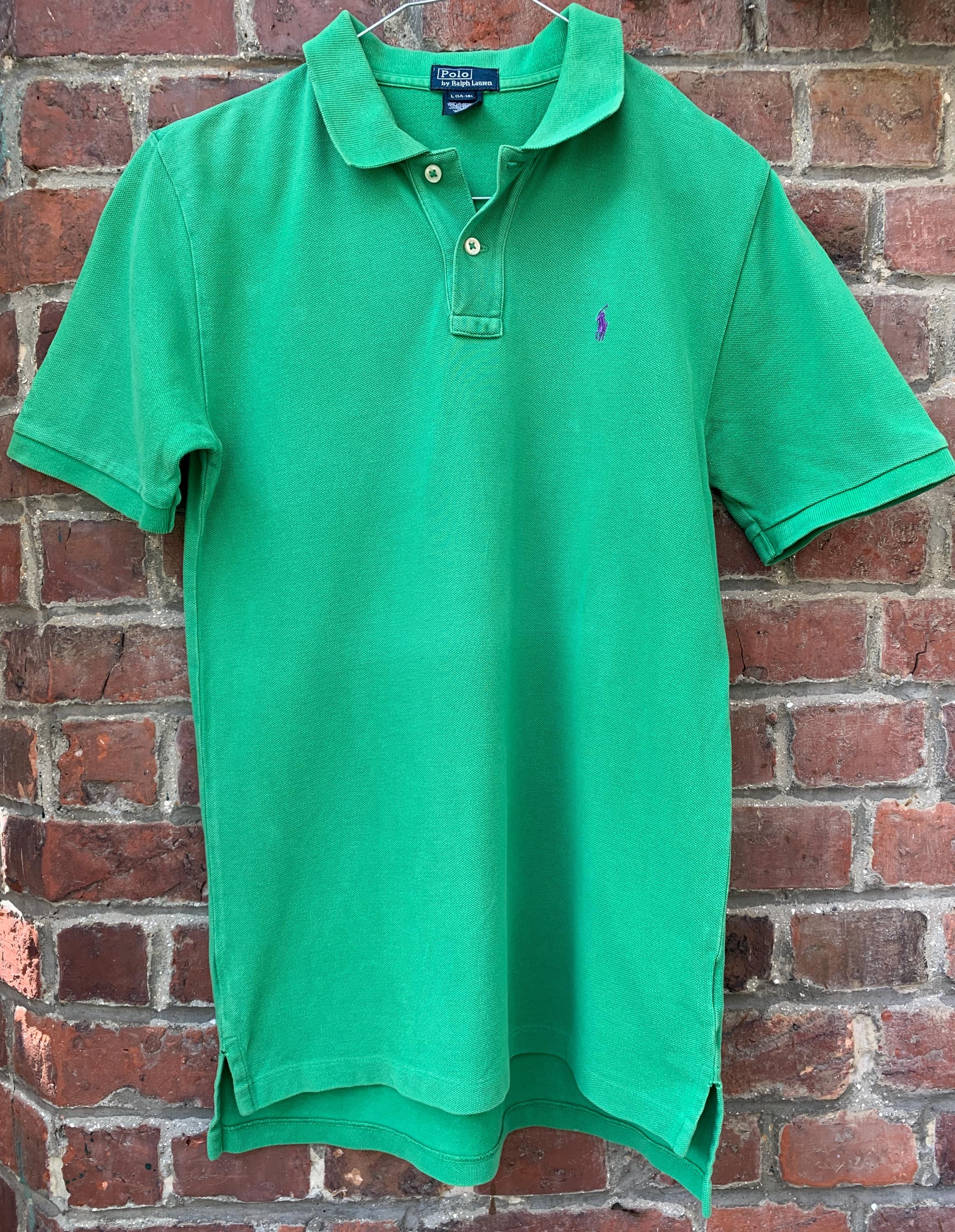 90s Original Ralph Lauren Polo Shirt Green Tag Size L (14-16