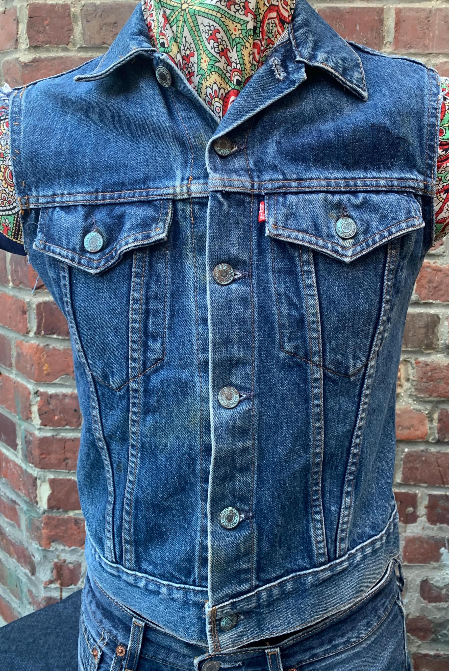 70’s Levi’s biker team vest 70s Levi's Vintage Biker Vest Jacket USA Made Actual Size Measured